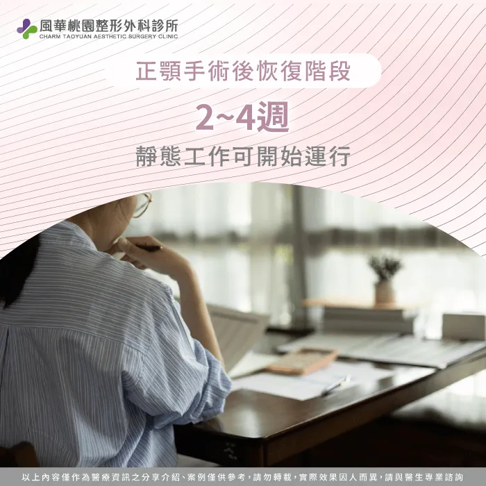 消腫修復期1~4週-正顎手術多久可以上班