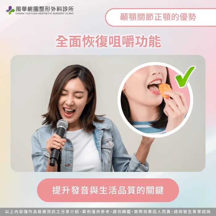 正顎手術後的功能恢復能提升咀嚼效能與發音清晰度 功能恢復與發音改善-顳顎關節改善